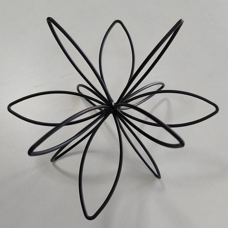 Mocome 8" Black Sphere Decor, Abstract Tabletop Decorative Ball, Metal Floral Handmade Decorative Sculpture Home Decor Statues - Image 5